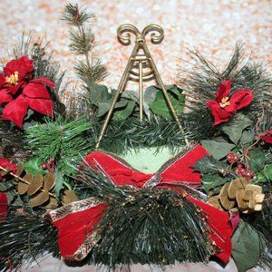 Vintage Floral Table Top Display For 8 X 10 Picture, Guest Book Christmas Theme
